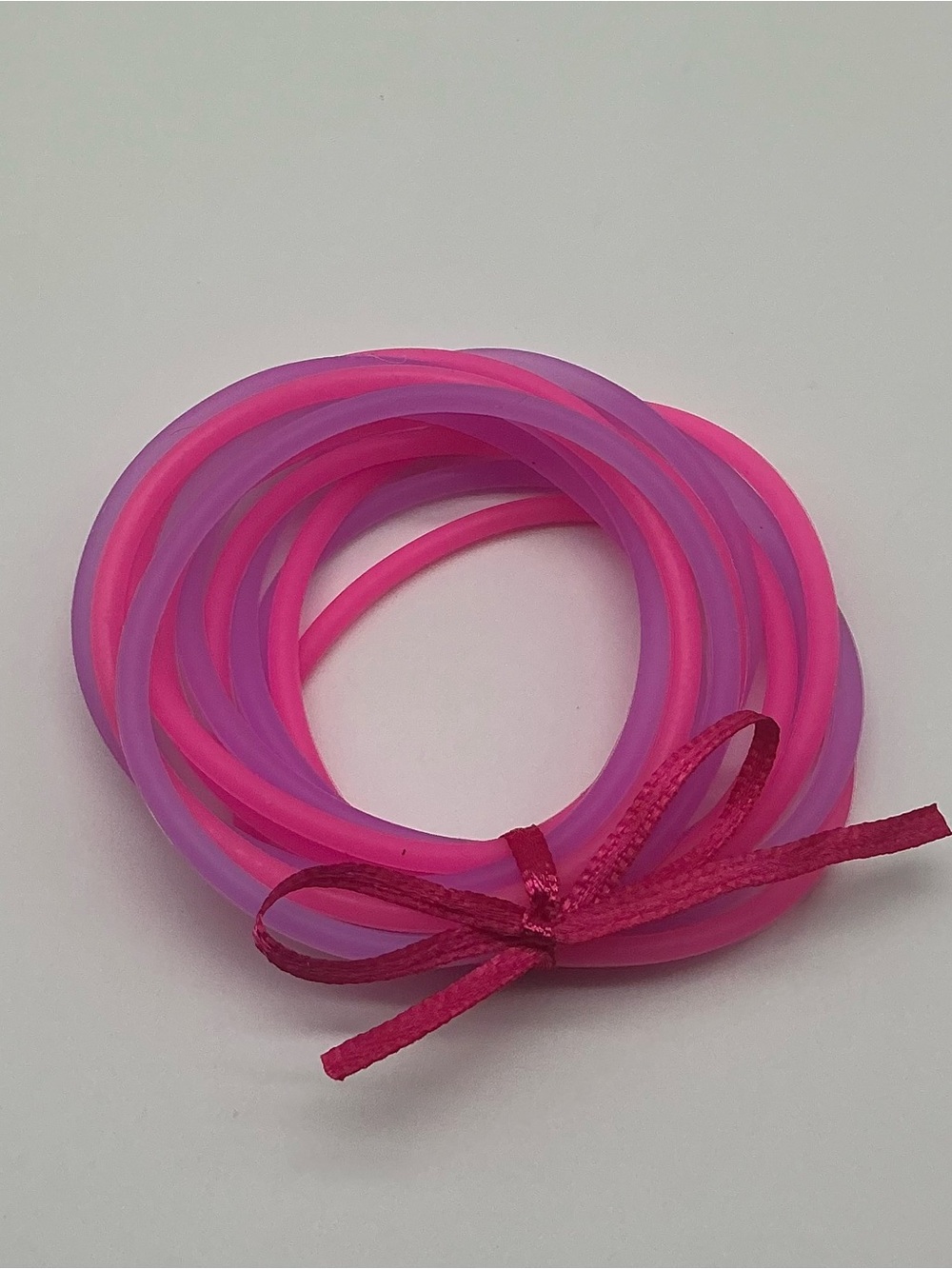 Set of 12 Pink and Pastel Purple Jelly Bracelets